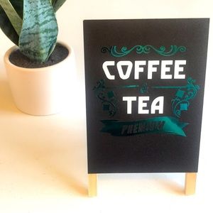 Coffee & Tea Sign Green Shiny Foil Perfect For Coffee Bar